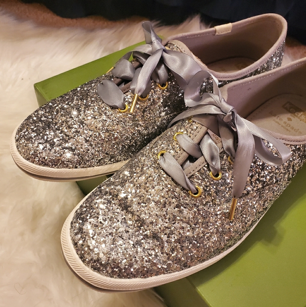 Keds x Kate Spade Glitter Dipped Silver
